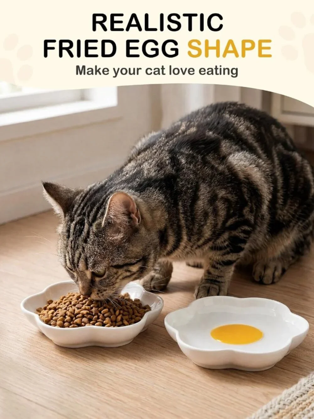 3 Pack Ceramic Cat Bowls - Anti Whisker Fatigue Dishes for Cats & Small Dogs
